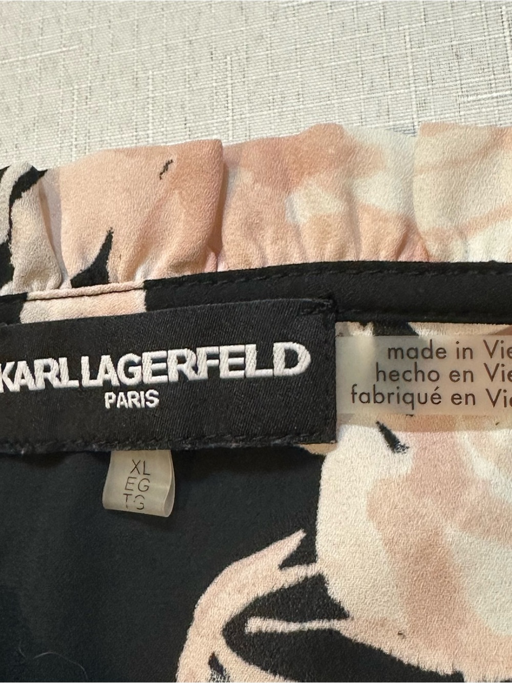 Karl Lagerfeld Paris Floral Pearl Embellished Tassel Blouse XL - Picture 10 of 15